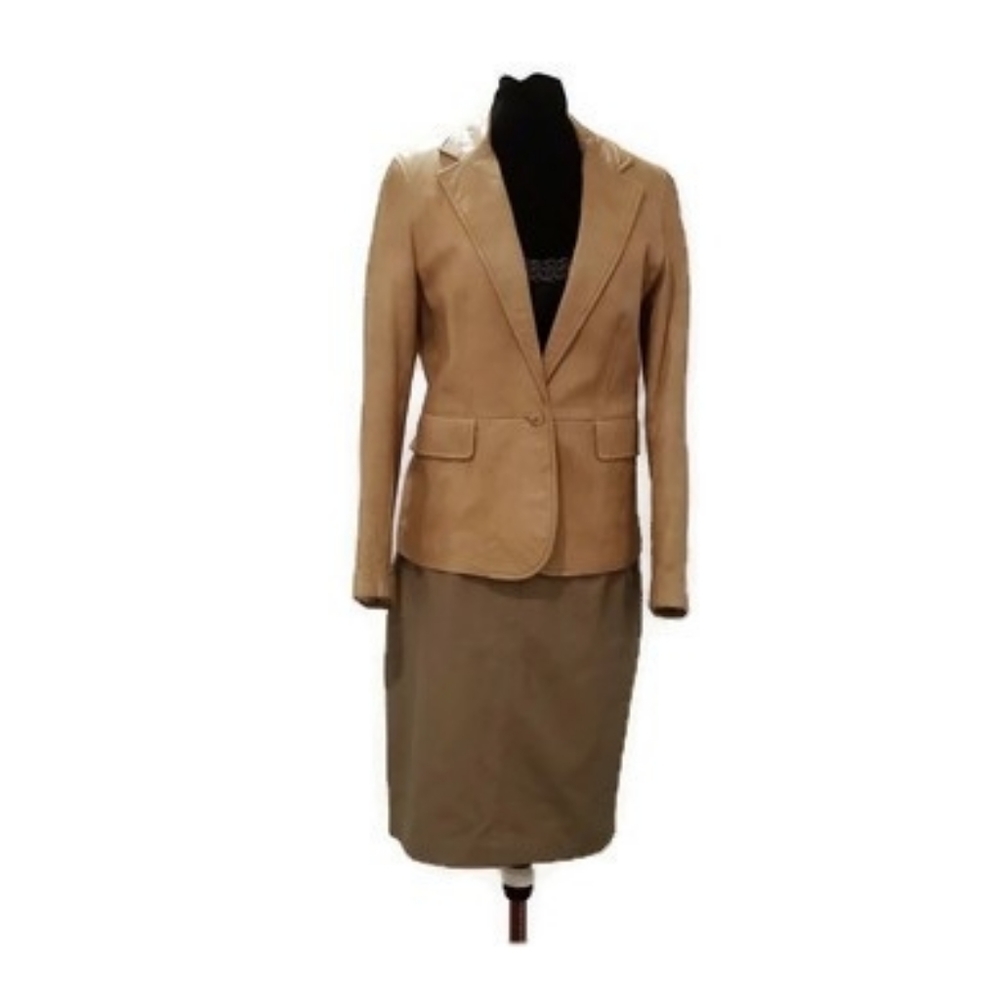 🇨🇦 Gorgeous Danier leather jacket | classic camel colour | blazer-style | Sz S - Picture 2 of 13